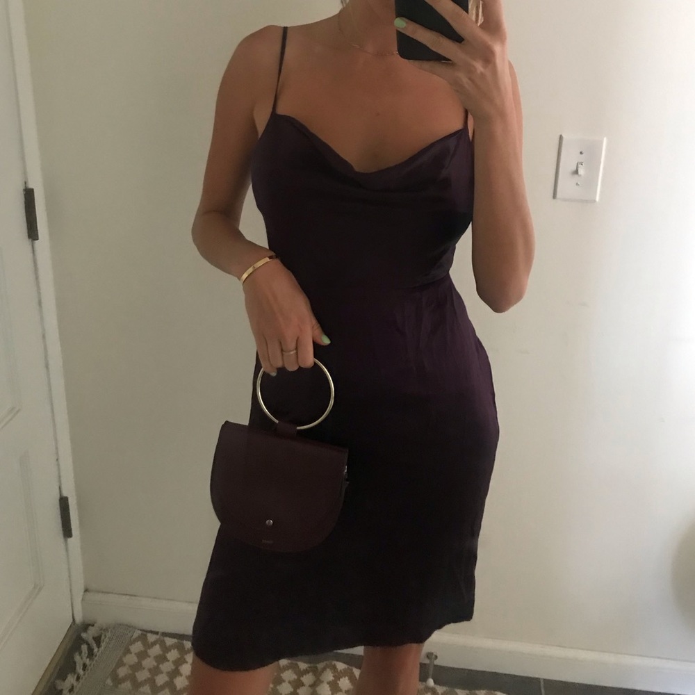 Reformation dark purple silk dress